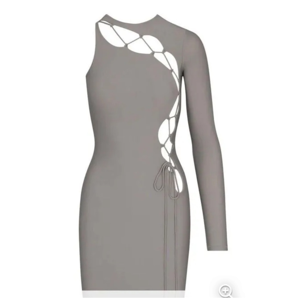 NWT SKIMS Lace Up Mini Dress- gray